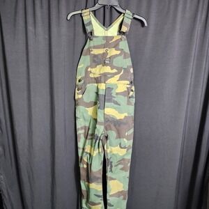 Pointer Brand Camo Overalls‎ Size 16 Woodland Camouflage Bib Dungarees USA Made